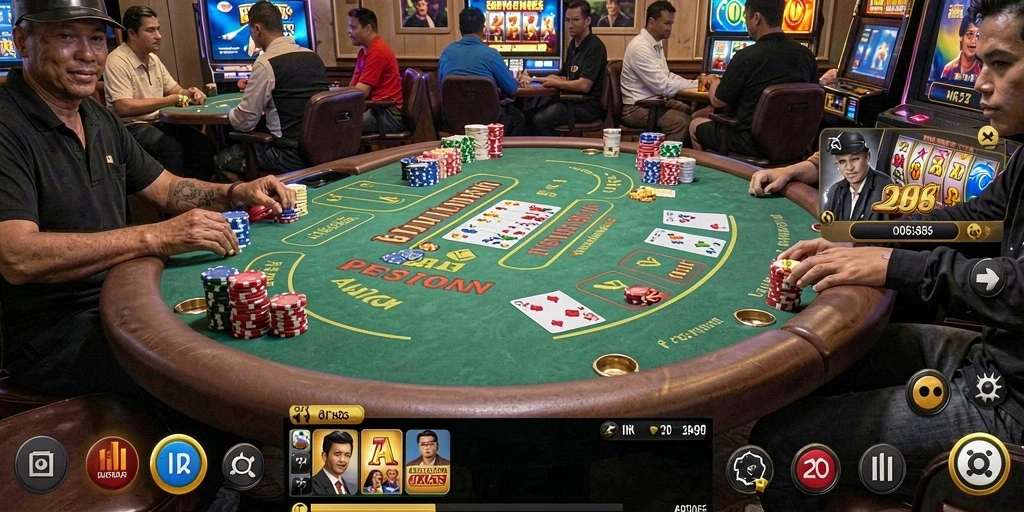 Tampilan karakter utama yang penuh aksi.